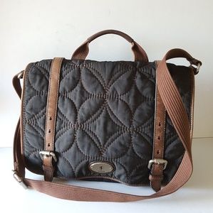 Fossil Quilted Crossbody Bag - Black and Brown